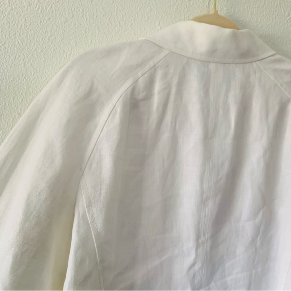 Talbots White Irish Linen Cropped Blazer - Picture 7 of 9